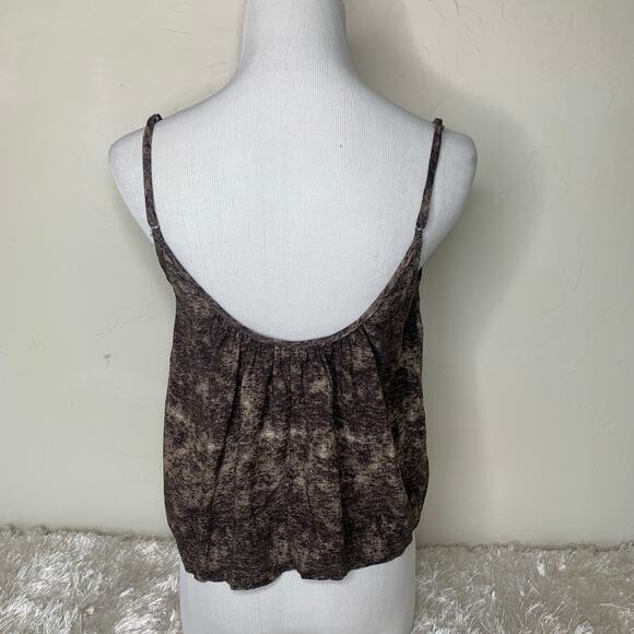 Strappy Brown Flowy Crop Top Cami Small - Picture 2 of 9